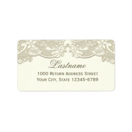 Etiqueta Diseño de encaje floral antiguo blanco vintage