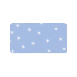 Etiqueta Diseño de estrellas blancas y azules.