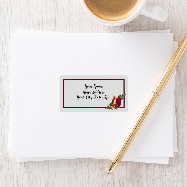 Etiqueta Diseño de fanfarronería de rosa (In situ)