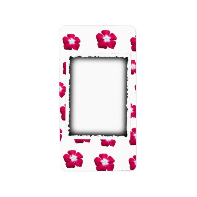Etiqueta diseño de flor Rosa (Frente)