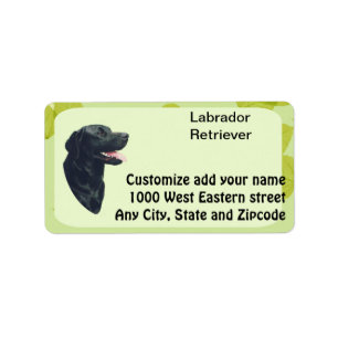 Etiqueta Diseño de las hojas del verde del ~ del labrador