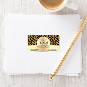 Etiqueta Diseño de leopardo