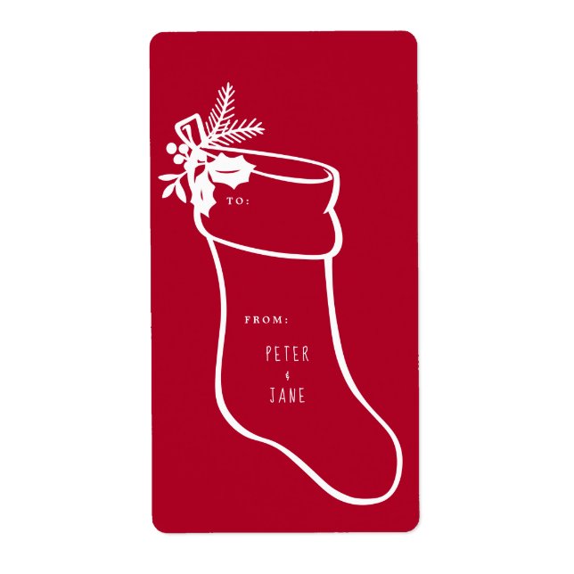 Etiqueta diseño de medias de navidades (Frente)