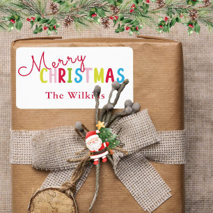 Etiqueta Diseño de nombre de familia de navidad de mora bla