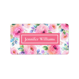 Etiqueta Diseño de nombre personalizado floral boho Sunrise
