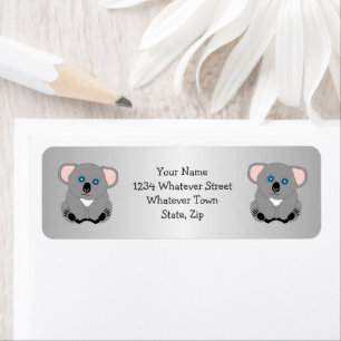 Etiqueta Diseño de oso koala dirección de devolución