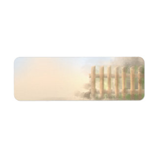 Etiqueta diseño de paisaje de bruma de verano
