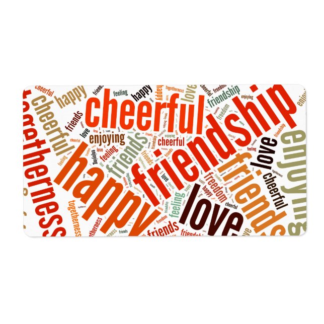 Etiqueta Diseño de palabras positivas (Frente)