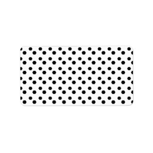 Etiqueta Diseño de puntos blancos en negro