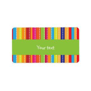 Etiqueta Diseño de rayas arco iris