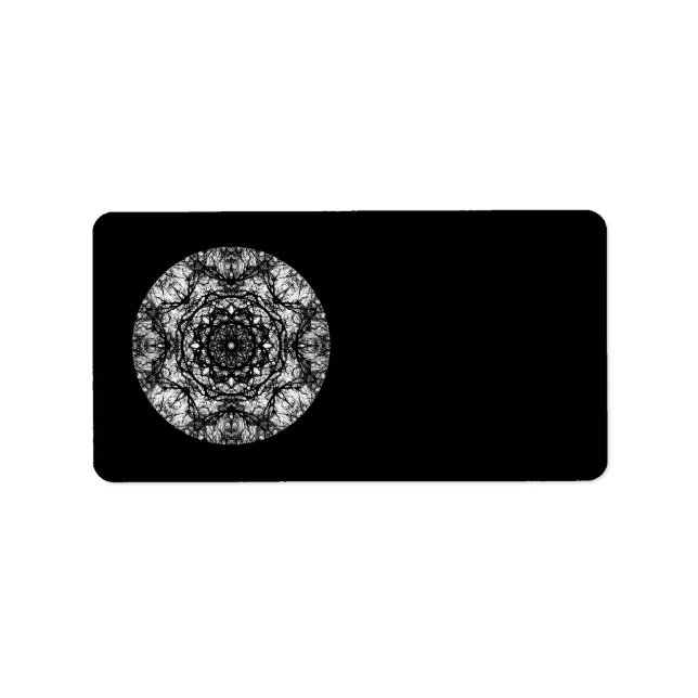 Etiqueta Diseño de redondeo brillante en negro. (Frente)