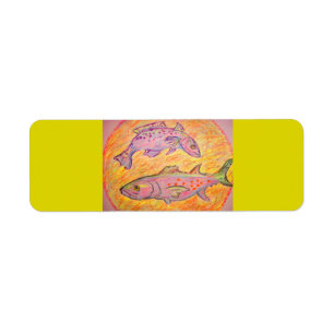 Etiqueta diseño de seatrout y caballa española