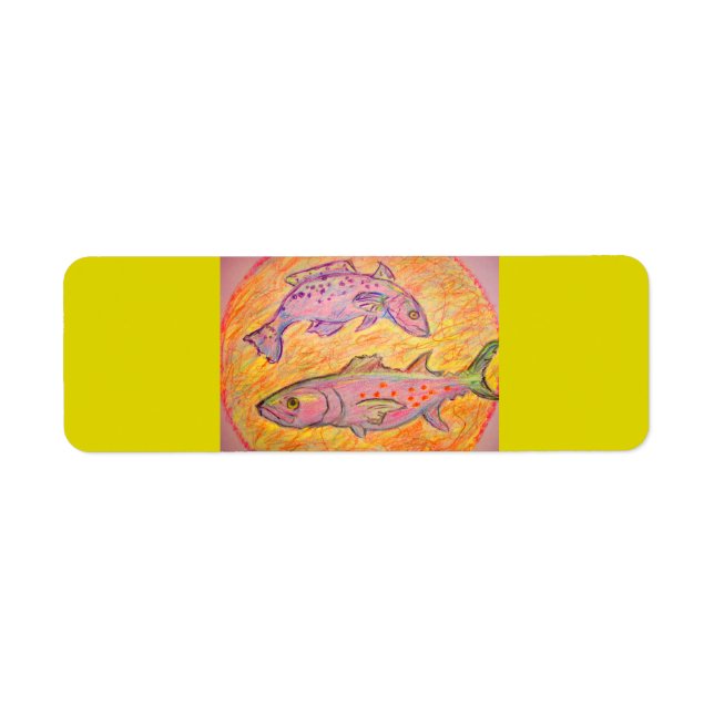 Etiqueta diseño de seatrout y caballa española (Frente)