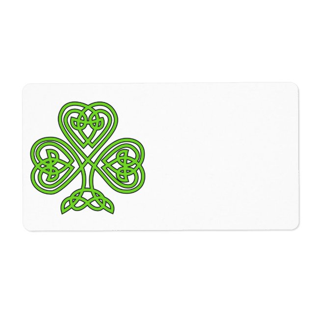 Etiqueta Diseño de Shamrock Celta (Frente)