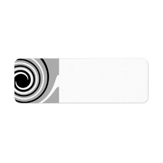 Etiqueta Diseño de torsión en blanco, negro y gris.