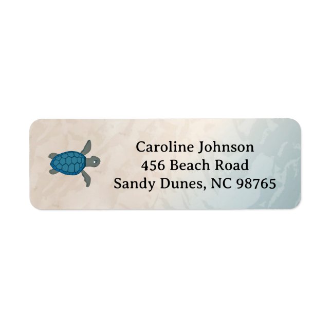 Etiqueta Diseño de tortugas (Frente)