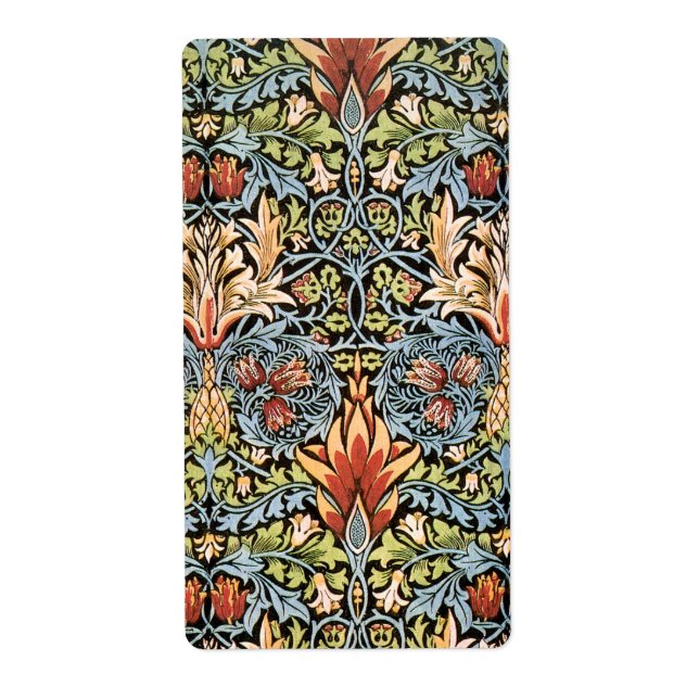 Etiqueta Diseño de William Morris Snakeshead (Frente)