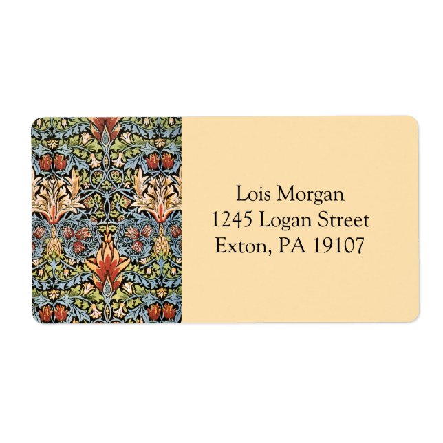 Etiqueta Diseño de William Morris Snakeshead (Frente)