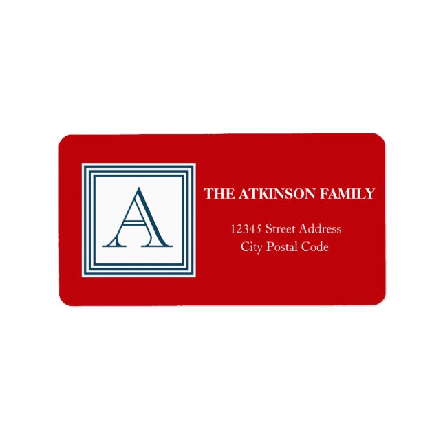 Etiqueta Diseño del monograma (Frente)