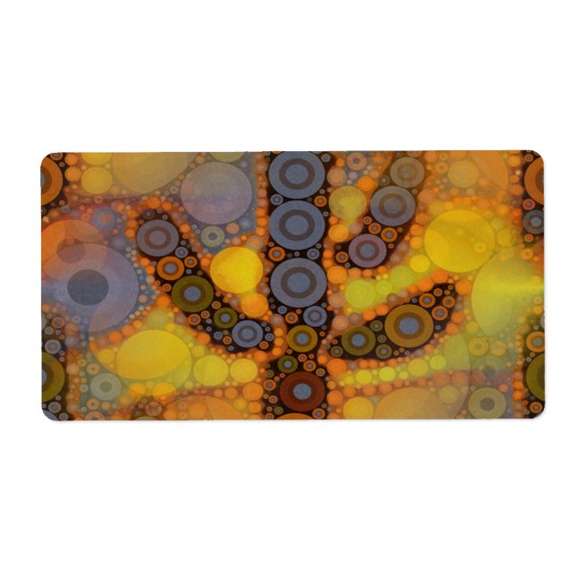 Etiqueta Diseño del mosaico del suroeste de Arizona Saguaro (Frente)