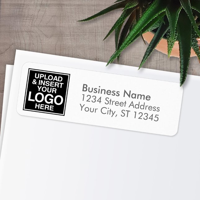 Etiqueta Diseño empresarial básico para logotipos (Personalized Return Address Labels - Fun, modern fonts and logo)