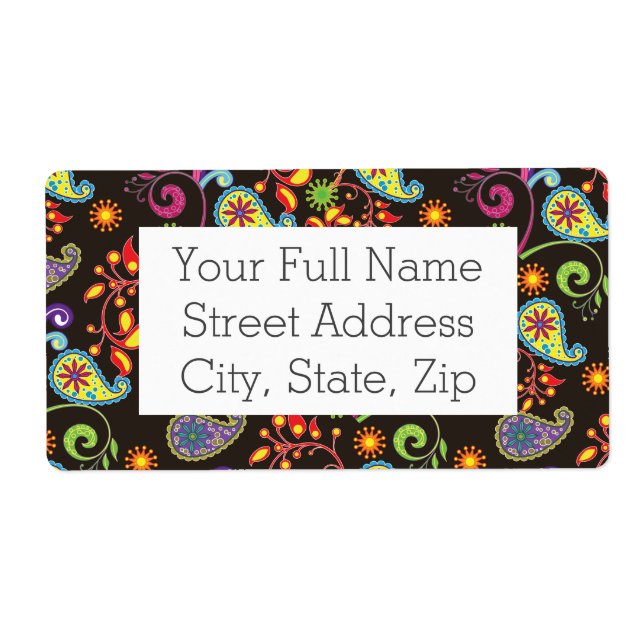 Etiqueta Diseño floral caprichoso (Frente)