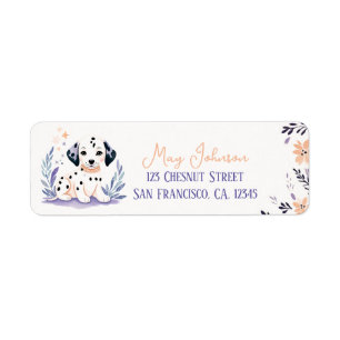 Etiqueta Diseño floral Dalmatian Boho Peach Lavender