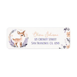 Etiqueta Diseño floral de Cute Fawn Boho - Dirección de dev