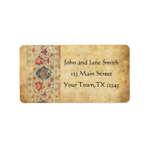 Etiqueta Diseño floral medieval