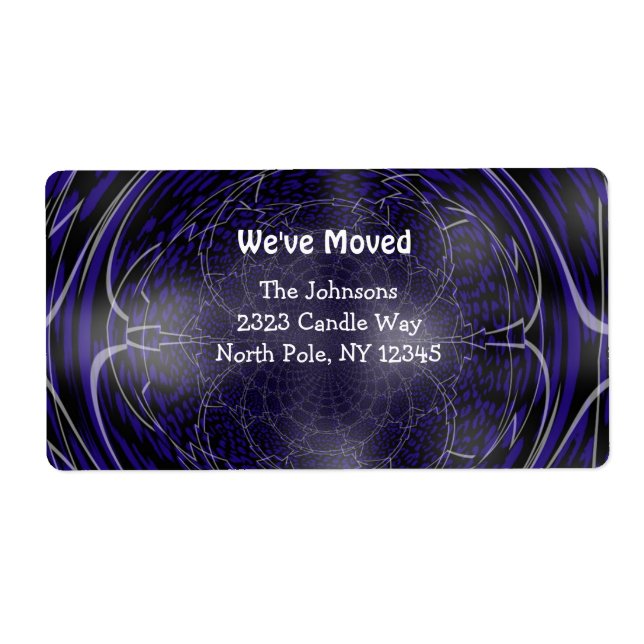 Etiqueta Diseño fractal eléctrico Nueva dirección (Frente)