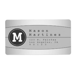 Etiqueta Diseño geométrico de monograma moderno Dirección d