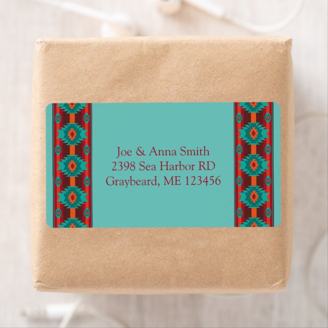 Etiqueta Diseño geométrico étnico suroccidental (In situ)