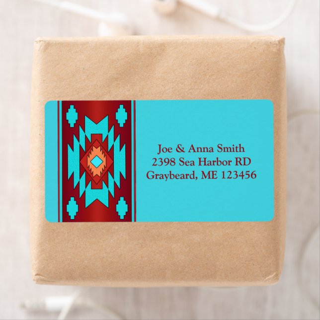 Etiqueta Diseño geométrico étnico suroccidental (In situ)