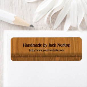 Etiqueta Diseño hecho a mano por - madera