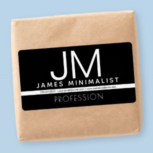 Etiqueta Diseño minimalista profesional moderno Blanco y