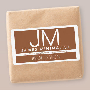 Etiqueta Diseño minimalista profesional moderno   Marrón y 
