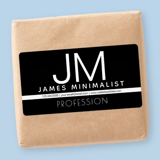 Etiqueta Diseño minimo profesional moderno | Blanco y negro (Subido por el creador)