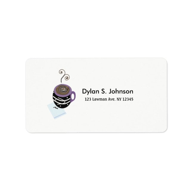 Etiqueta Diseño moderno de café y servilletas (Frente)