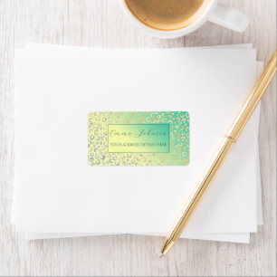 Etiqueta Diseño moderno de la Casa de Moneda Amarilla con L