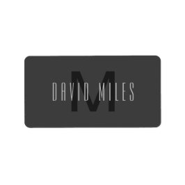 Etiqueta Diseño moderno de monograma mínimo editable gris o