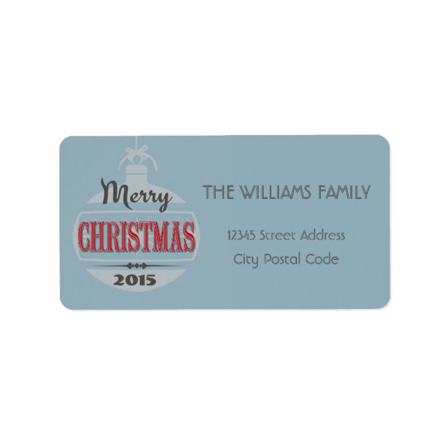Etiqueta Diseño navideño vintage (Frente)