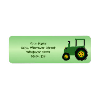 Etiqueta Diseño personalizado de tractores verdes