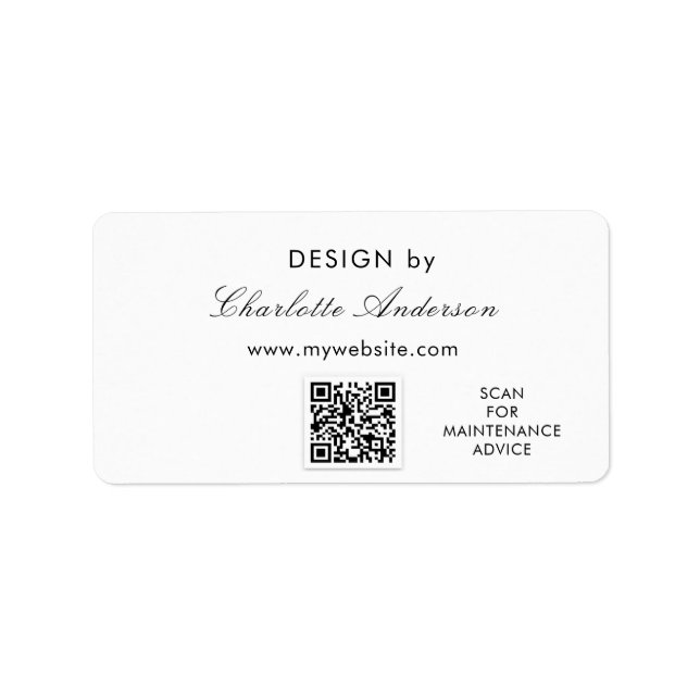 Etiqueta Diseño por nombre de empresario blanco (Frente)