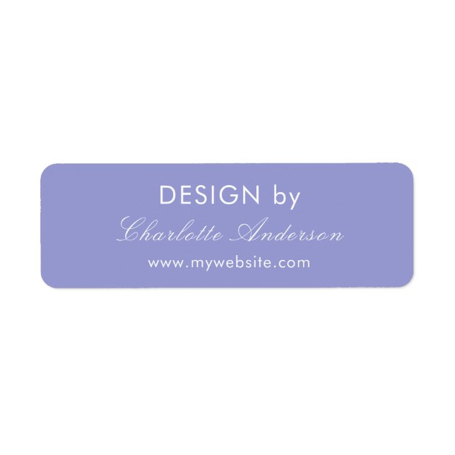 Etiqueta Diseño por nombre de empresario violeta (Frente)