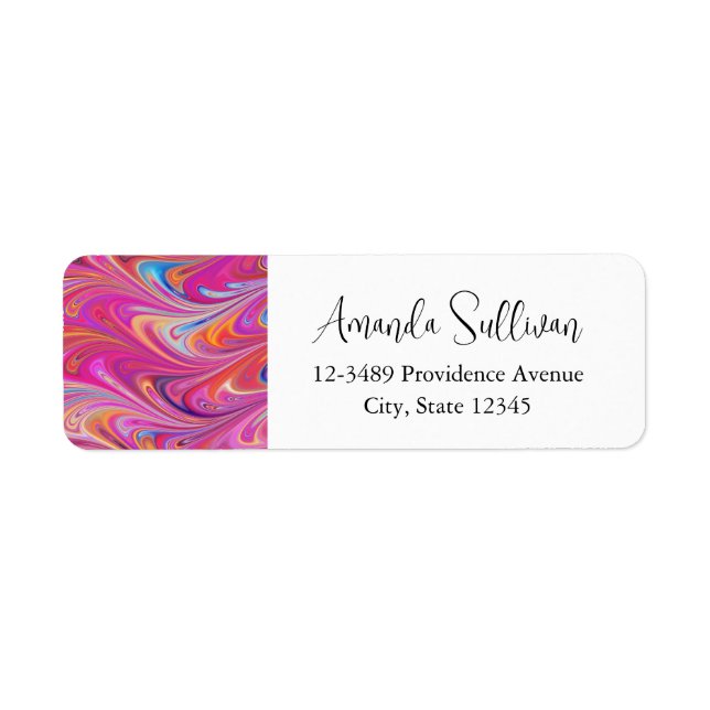 Etiqueta Diseño rápido triple rosa y Naranja (Frente)