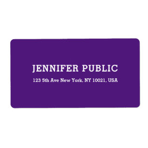 Etiqueta Diseño simple y personalizado Royal Purple