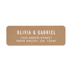 Etiqueta Diseño tipográfico Dirección de devolución del Bod