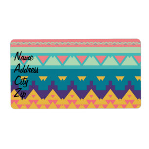 Etiqueta Diseño tribal Pastel