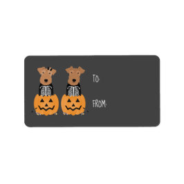 Etiqueta Disfraz de esqueleto de Halloween