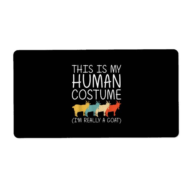 Etiqueta Disfraz humano de Cabra Halloween (Frente)